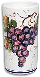 Hand Painted Antipasti Wine Bottle Cooler with Grapes From Italy