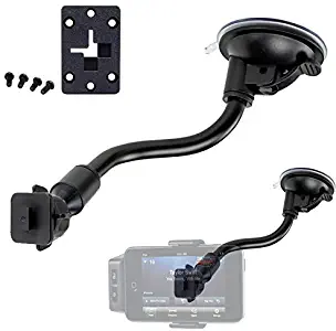 ChargerCity 8-inch Bendable Gooseneck Windshield Dashboard Suction Mount for Sirius XM Onyx Plus Lynx Stratus Satellite Radio w/ Single T (XM) Delphi Skiff and AMPS Pattern Compatible