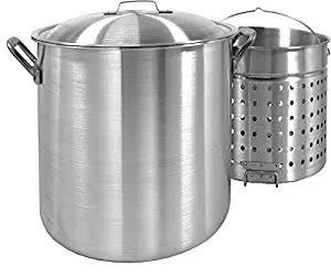 Bayou Classic 8000 80-Quart Aluminum Stockpot with Boil Basket