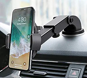 Widras New 2020 Design Dashboard | Windshield Car Phone Mount Washable Strong Sticky Gel Pad w/ One-Touch Design Holder for iPhone 11 Pro Max XS X 8 7 Plus Samsung Galaxy S7 S8 S9 S10+ Edge Universal