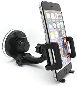 Car Mount Compatible with LG V40 ThinQ Phone, Windshield Holder Glass Cradle Swivel Dock Suction Stand for V40 ThinQ Model