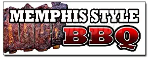 36" Memphis Style BBQ Decal Sticker Beef Brisket Ribs Pork barbque Open eat