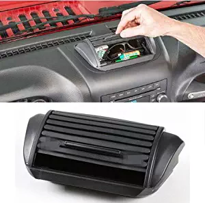 Niceautoitem Black Console Roll Top Dash Storage Box Vertically Driven Products Holder ABS For 2012-2017 Jeep Wrangler & Unlimited jk