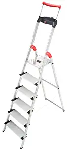 Hailo 8030-627 XXR Comfortline 6FT Folding Lightweight Aluminum Platform Step Ladder, Worktray, Silver