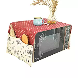 Microwave Oven Cover Dustproof Electric Oven Cover Dust Oil Proof Protection 39X13 Inch Red