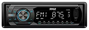 Universal Car Stereo Headunit Receiver - 12V Single DIN Style Digital Automobile Indash Radio System w/ MP3, USB, SD, AUX, RCA, AMFM Radio - Remote Control, Power Wiring Harness - Pyle PLR44MU (Black)