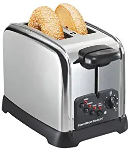 Hamilton Beach Classic Chrome 2 Slice Extra Wide Slot Toaster with Bagel and Defrost Settings, Toast Boost, Auto-Shutoff and Cancel Button, (22790)