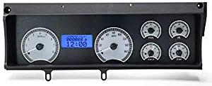 Dakota Digital VHX-70C-MAL-S-B Compatible with 1970-72 Chevy Malibu non SS Chevelle El Camino VHX Analog Dash Gauge System Silver Alloy Blue Backlighting