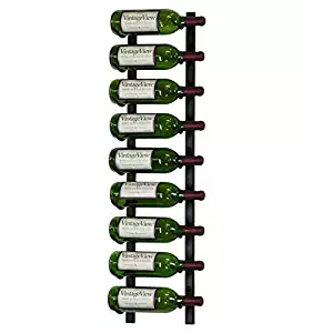 VintageView - WS31-K - 9 Bottle Wall Mounted Metal Hanging Wine Rack - 3 Foot (Satin Black)