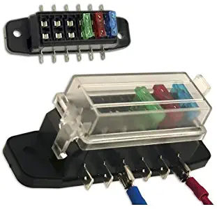 Auxiliary Automotive Fuse Box Holder - Add 6 Fused Circuits for Stereo, Amp, GPS - Taiwan