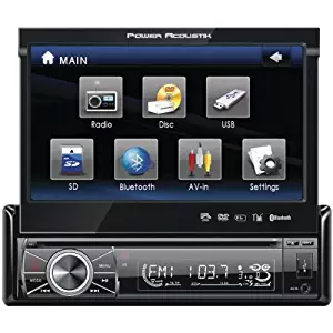 POWER ACOUSTIK PTID-8920B 7" Single-DIN In-Dash Motorized Touchscreen LCD DVD Receiver with Detachable Face (With Bluetooth(R))