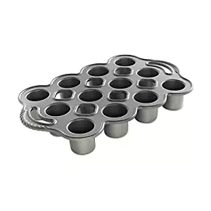 Nordic Ware Cast Aluminum Petite Popover Pan 1/4 Cup Each, 12 Cavity, Silver/Gray