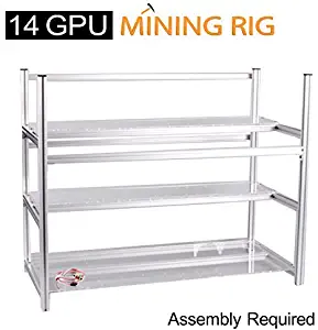 AAAwave 14 GPU Mining Rig Frame - Stackable Open Frame Design Mining Rig Case with Fan mounts - Crypto Currency ETH Coin GPU Miner Chassis. Ethereum/Zcash/Decred