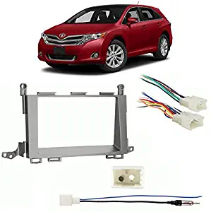 Compatible with Toyota Venza 2013 2014 2015 Double DIN Stereo Harness Radio Install Dash Kit Package