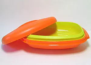 Vintage Style Tupperware Meals In Minutes Microwave Veggie Steamer Orange/Green