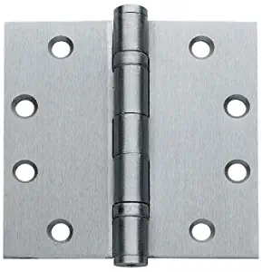 1 Box of 3 Hinges Commercial Grade Ball Bearing Door Hinge 4-1/2 X 4-1/2 Full Mortise Brushed Chrome - 3- Pack