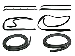 Front Door Window Run Sweep Felts Weatherstrip Seals Kit Set for Chevy GMC Truck