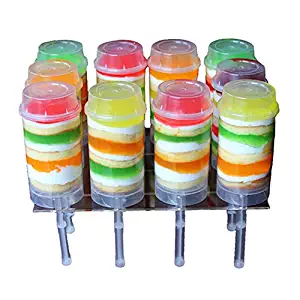 ZLKSKER 10-Pack Cake Push Up Pop Containers with Lids,Cake Push Cylinder for Homemade Treats