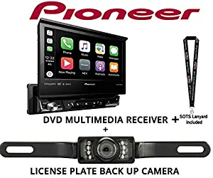 Sound of Tri-State Pioneer AVH3400NEX Single Din Multimedia Player with 7" flip Out Screen with License Plate Stye Backup Camera