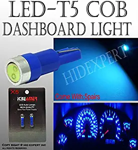 ICBEAMER 5 Pairs Gauge Cluster COB LED Light Bulbs Dashboard Lamp Instrument Panel Indicators T5 70 73 74 [Color: Blue]
