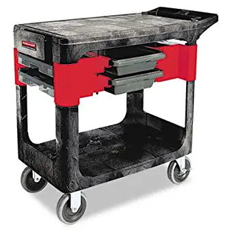 Rubbermaid® Commercial Two-Shelf Trades Cart RCP 6180 BLA