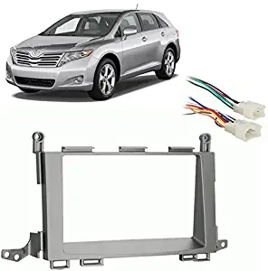 Compatible with Toyota Venza 2009 2010 2011 2012 Double DIN Stereo Harness Radio Install Dash Kit Package