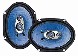 6” x 8” Car Sound Speaker (Pair) - Upgraded Blue Poly Injection Cone 3-Way 360 Watts w/ Non-fatiguing Butyl Rubber Surround 70 - 20Khz Frequency Response 4 Ohm & 1" ASV Voice Coil - Pyle PL683BL