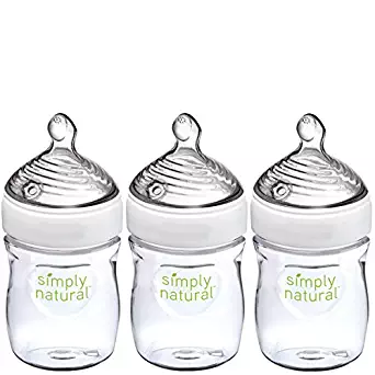 NUK Simply Natural Baby Bottle, Clear, 5oz 3pk