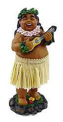 KC Hawaii Braddah with Ukulele Mini Dashboard Doll 4"