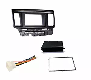 Mitsubishi Lancer / Lancer Evolution (2007 2008 2009 2010 2011 2012) Aftermarket Radio Stereo Double Din Dash Installation Install Kit + Wire Harness