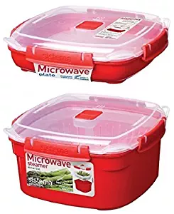 Sistema Medium Microwave Steamer - Assorted Colors (Steamer & Plate Set)