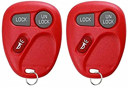 KeylessOption Keyless Entry Remote Control Car Key Fob Replacement for 15732803 -Red (Pack of 2)