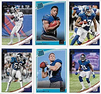 GIANTS GIFT LOT - 2019 2018 2017 + 2016 Donruss New York Giants Football Card Team Sets (4 complete sets) with over 40 cards. Includes Saquon Barkley RC, Odell Beckham, Eli Manning, Daniel Jones (RC) plus many more Rookies (RC), shipped in 4 brand new acrylic display case