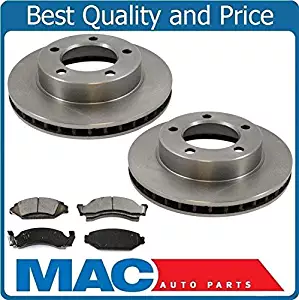 for 86-93 Ford Bronco F150 4X4 (2) Front Brake Rotors & Dash4 Met Pads