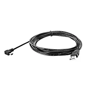 LARRITS 15FT USB 2.0 A to Mini B USB Cable 90 Degree Right Angle Power Supply Charge Cord Extra Long for Car Dash Cam GPS Navigator Dashcam DVR Camera Camcorder