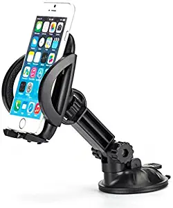 High Quality Easy Mount Car Holder Dash and Windshield Dock for Net10, Straight Talk, Tracfone Samsung Galaxy S6, Edge+, S5, S4, Grand Prime, Core Prime, J1 J5 J7, Galaxy Note 5 4 3 2 Edge