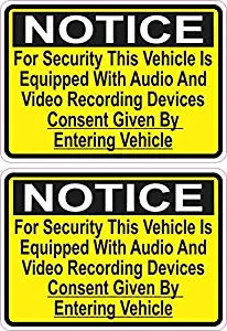 StickerTalk Audio and Video Recording Consent Vinyl Stickers, 3.5 inches by 2.5 inches