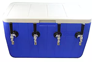 Bev Rite CJB48450 50' SS Coil Quadruble Jockey box, 48 quart Cooler (4 Lines) Blue or Red