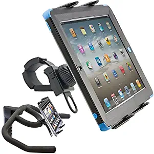 ChargerCity Strap-Lock Tablet Mount for Bicycle Treadmill Exercise Bike Boat Helm Handlebar w/Universal Tablet Holder for Apple iPad Mini Air PRO/Ipad Samsung Galaxy Tab (7-12inch Tablets)