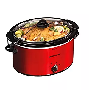 Hamilton Beach 33155 040094331550 5 Quart Portable Oval Slow Cooker, Red