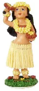 KC Hawaii Hula Girl with Uliuli Dashboard Doll 4 inches