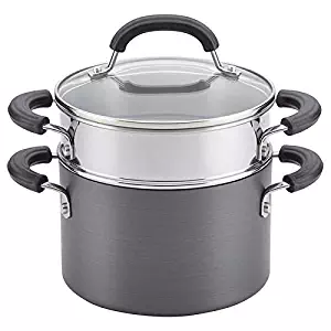 Circulon 3 Quart Hard Anodized Nonstick Saucepot with Steamer Insert