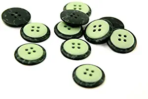 Dill Round Two Toned Buttons Pistachio Green - per button