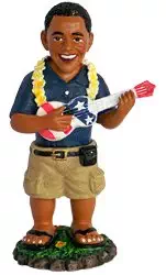 Barack Obama Playing the Ukulele Dashboard Doll 4"
