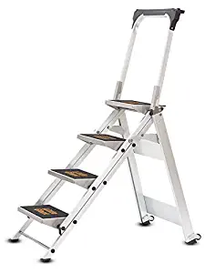 Little Giant 4 Tread Safety Step Ladder | Folding Step Stools | With Tool Tray Fitted into Handrail