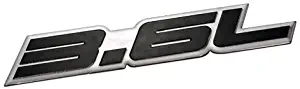3.6L Liter Embossed Black on Highly Polished Silver Real Aluminum Auto Emblem Badge Nameplate for Chevy Chevrolet Impala Traverse Camaro LLT LFX VVT GM General Motors Cadillac XTS CTS SRX STS Ferrari 360 Audi Q7 Pontiac G8 Subaru Legacy Outback Tribeca