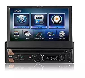 TUVVA KSD7813 In-Dash Car Stereo with Smartphone Control 1-DIN 7" Motorized Touchscreen DVD / CD / USB / SD / AV IN / MP4 / MP3 Player RDS Radio Bluetooth, Wireless Remote