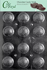 Cybrtrayd S051 Golf Balls 3D Chocolate Candy Mold with Exclusive Cybrtrayd Copyrighted Chocolate Molding Instructions