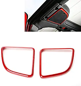 RT-TCZ Red ABS Car Roof Speaker Cover Frame Trim Interior Decoration Accessories for 2015-2017 Jeep Wrangler JK JKU