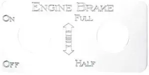 Kenworth Engine Brake Full/Half Switch Plate, S.S.